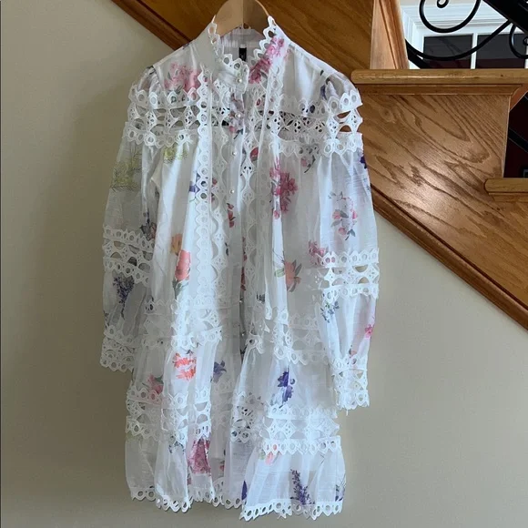 Lai Meng Five Cats Floral Lace Long Sleeve Dress Size Small New With Tag - Picture 6 of 16